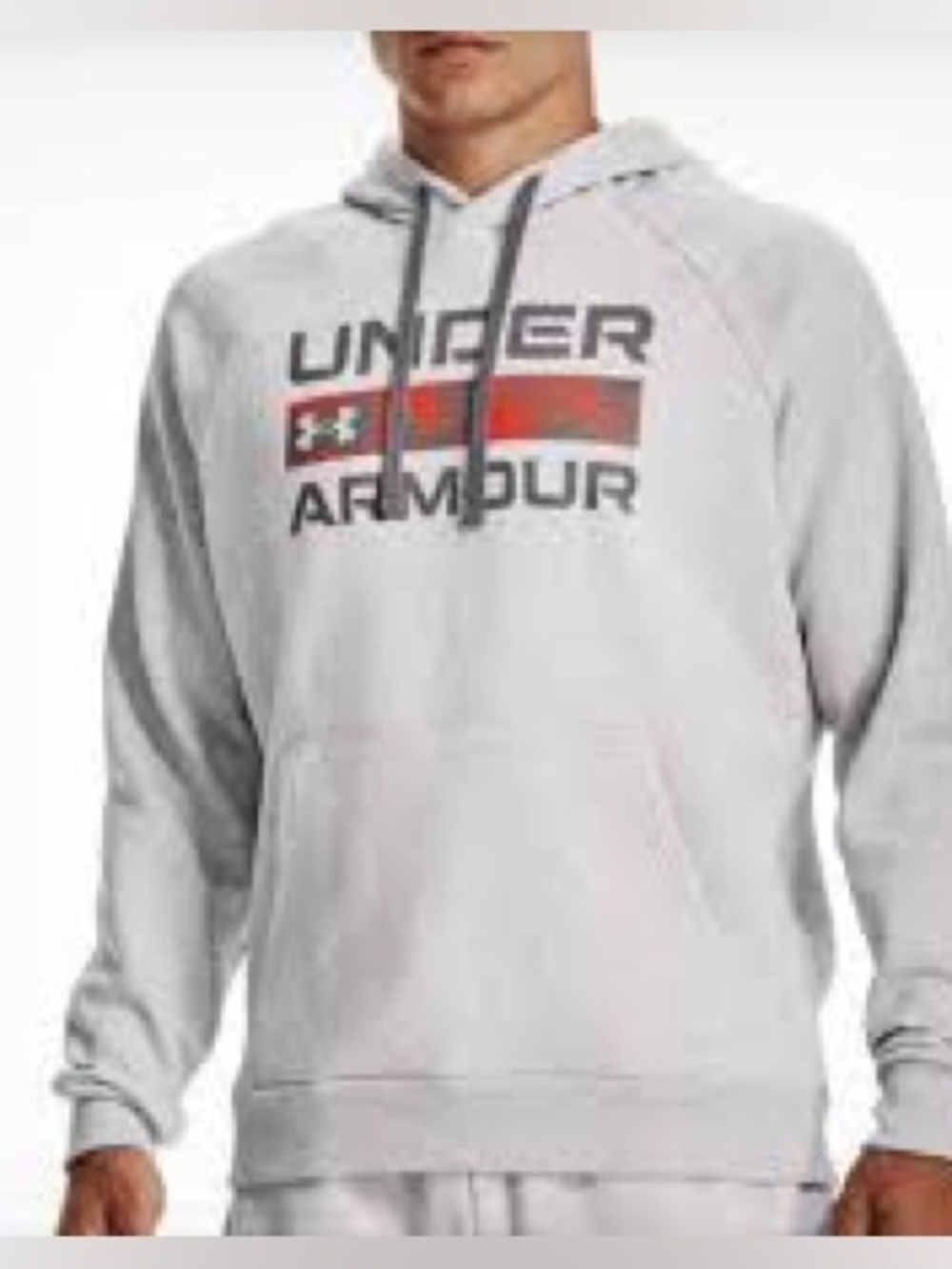 Under Armour Rival Fleece Hoodie 4XL Gray Camo Logo Pullover Sweatshirt NWOT